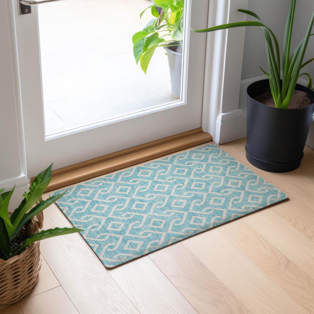 Chantille ACN621 Teal 1'8" x 2'6" Rug. Picture 6