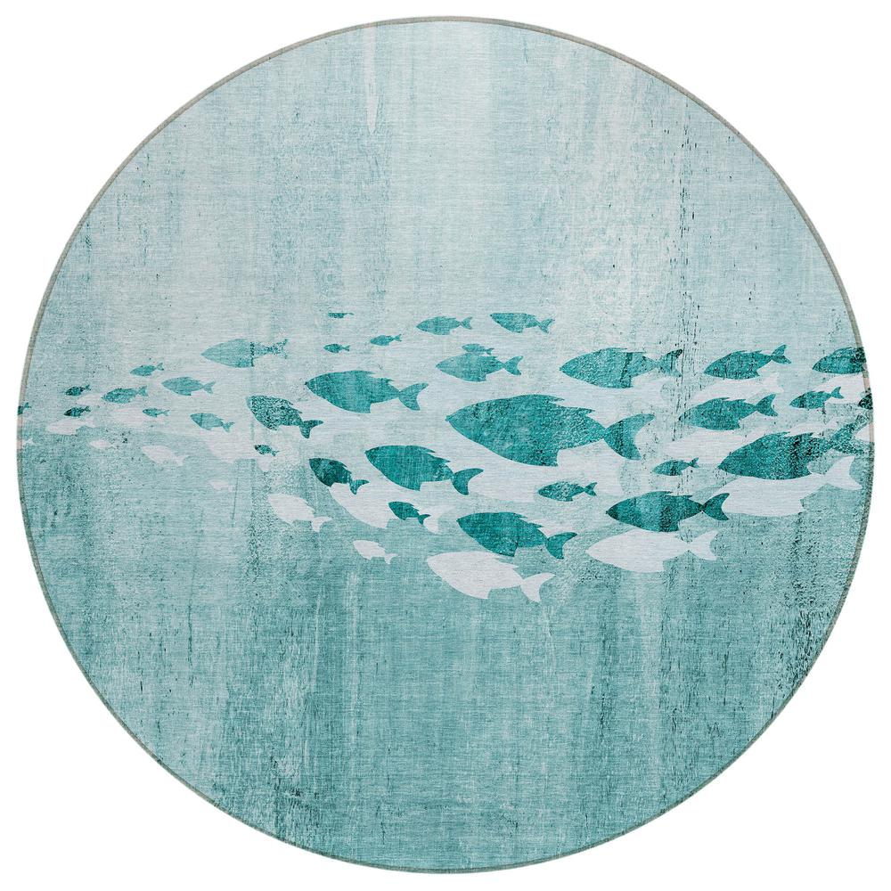 Chantille ACN627 Teal 8' x 8' Rug. Picture 1