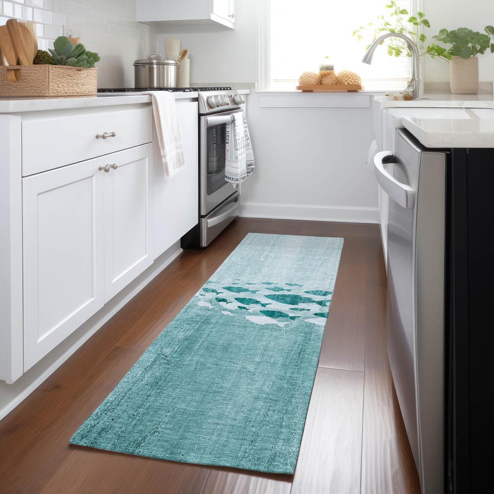 Chantille ACN627 Teal 2'3" x 7'6" Rug. Picture 6