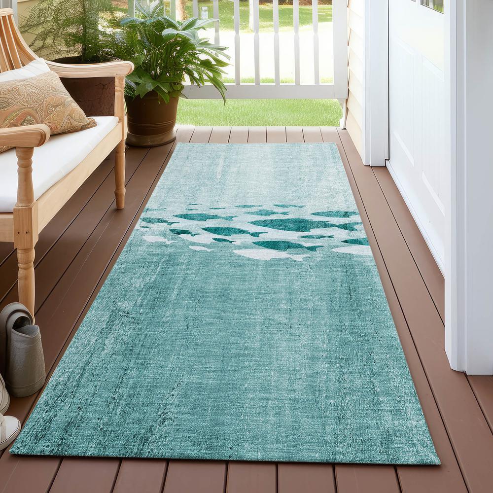 Chantille ACN627 Teal 2'3" x 7'6" Rug. Picture 7