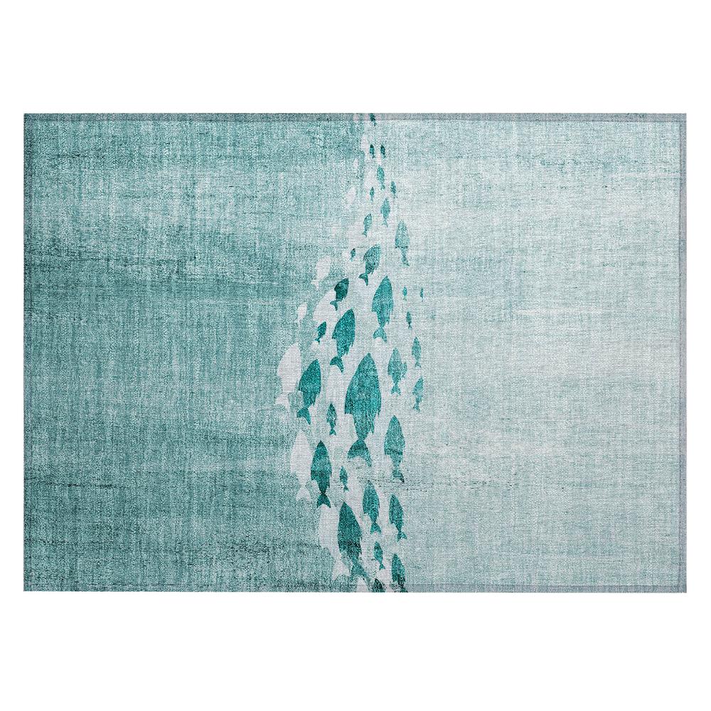 Chantille ACN627 Teal 1'8" x 2'6" Rug. Picture 1