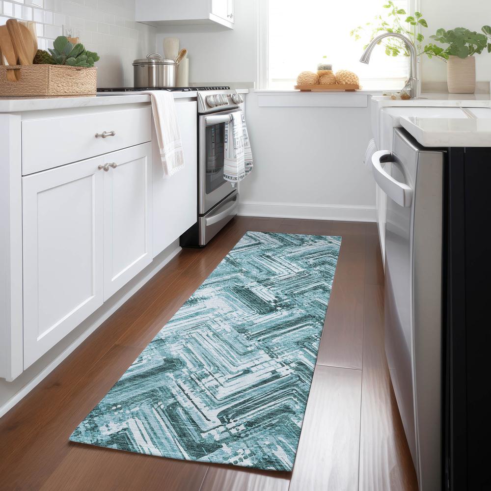 Chantille ACN630 Teal 2'3" x 7'6" Rug. Picture 6