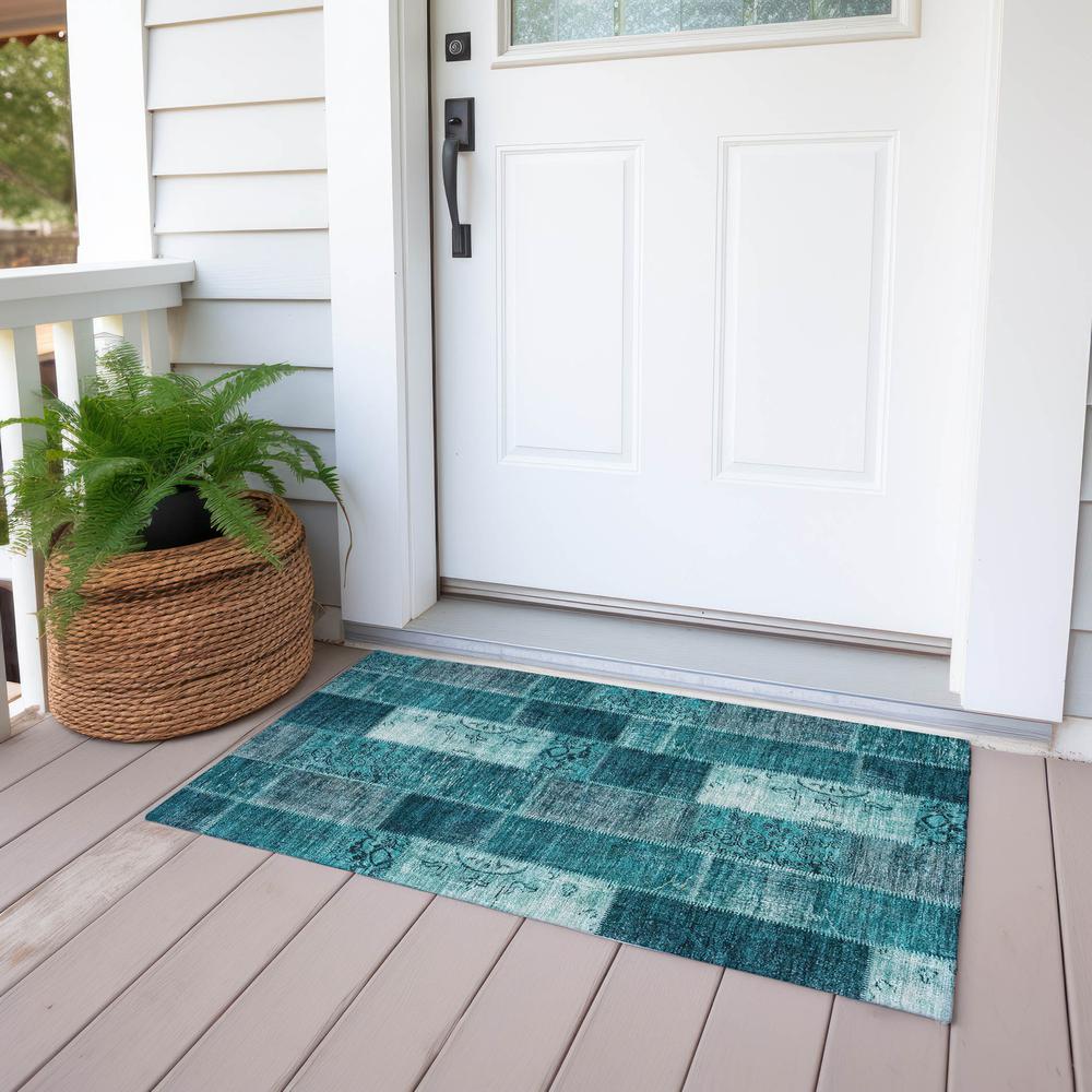 Chantille ACN631 Teal 1'8" x 2'6" Rug. Picture 7