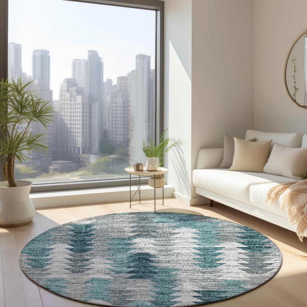 Chantille ACN632 Teal 8' x 8' Rug. Picture 6