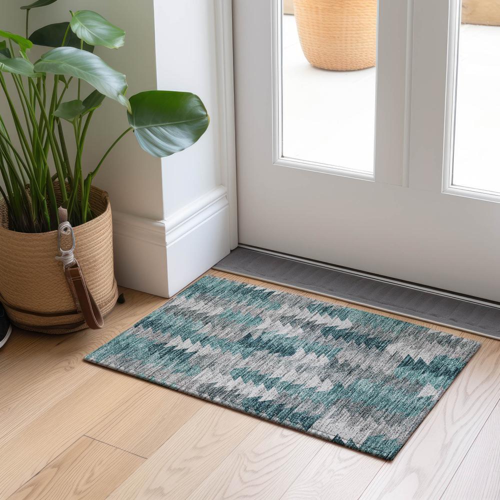 Chantille ACN632 Teal 1'8" x 2'6" Rug. Picture 6