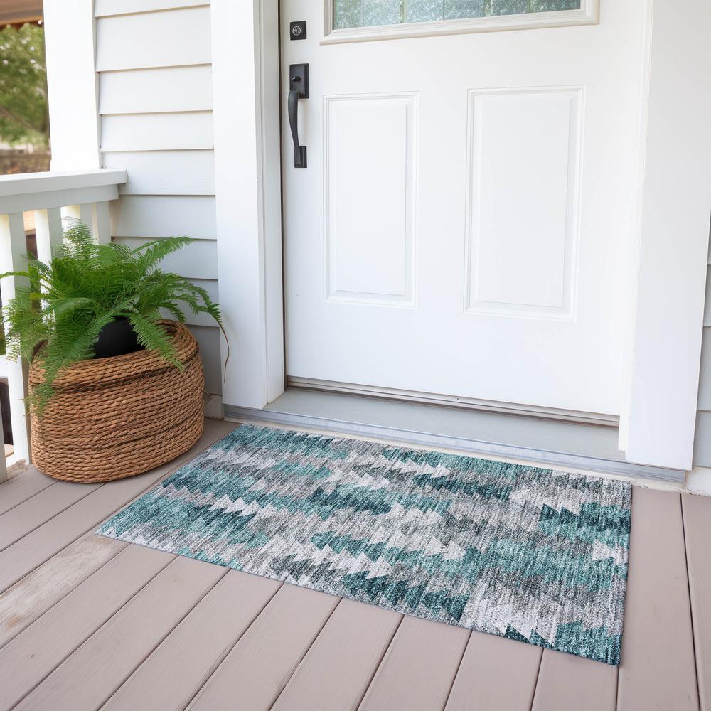 Chantille ACN632 Teal 1'8" x 2'6" Rug. Picture 7