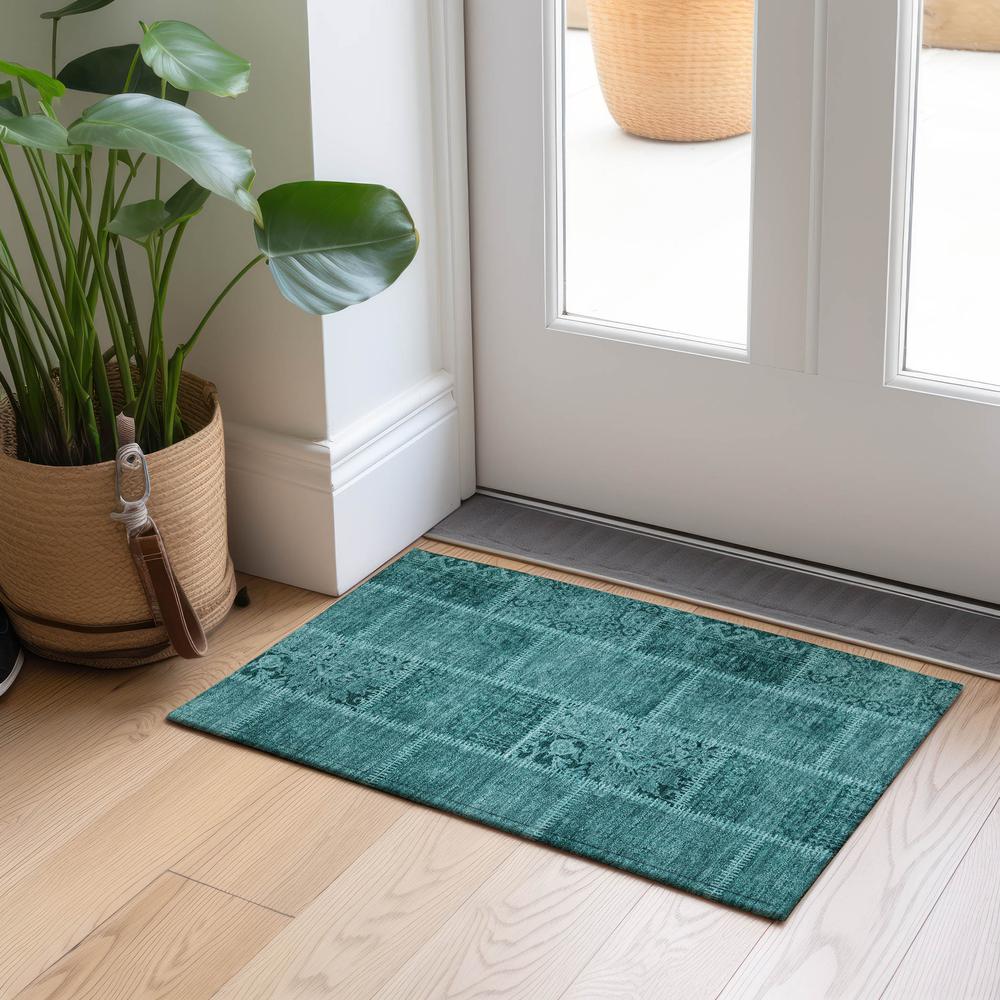 Chantille ACN635 Teal 1'8" x 2'6" Rug. Picture 6