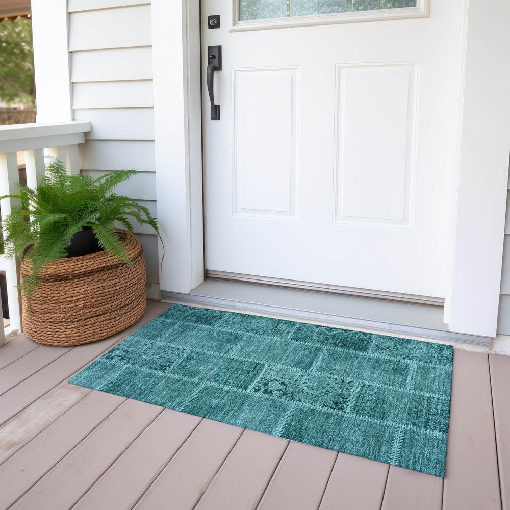 Chantille ACN635 Teal 1'8" x 2'6" Rug. Picture 7