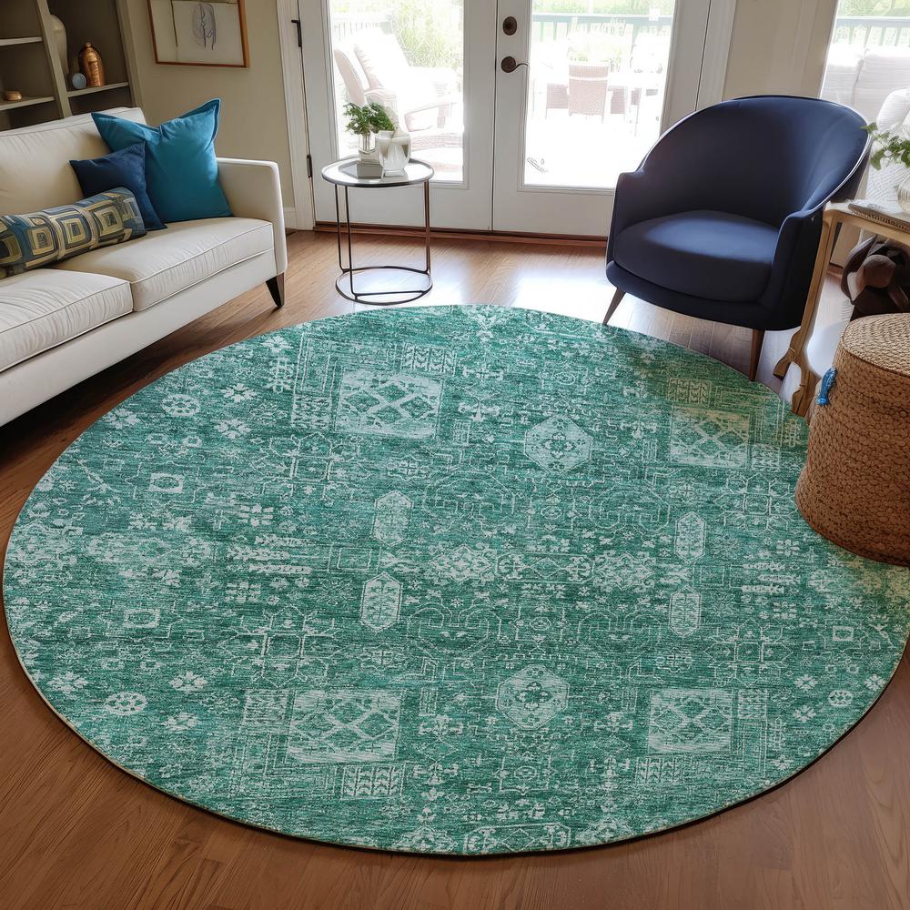 Chantille ACN637 Teal 8' x 8' Rug. Picture 6