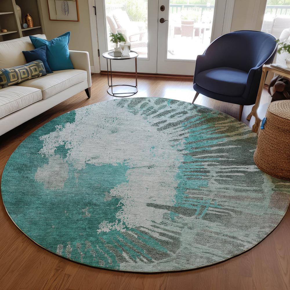 Chantille ACN645 Teal 8' x 8' Rug. Picture 6