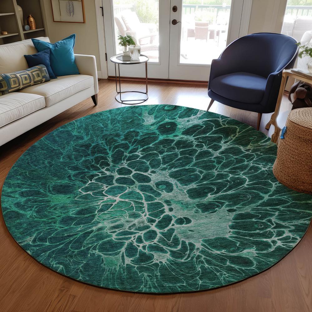 Chantille ACN652 Teal 8' x 8' Rug. Picture 6