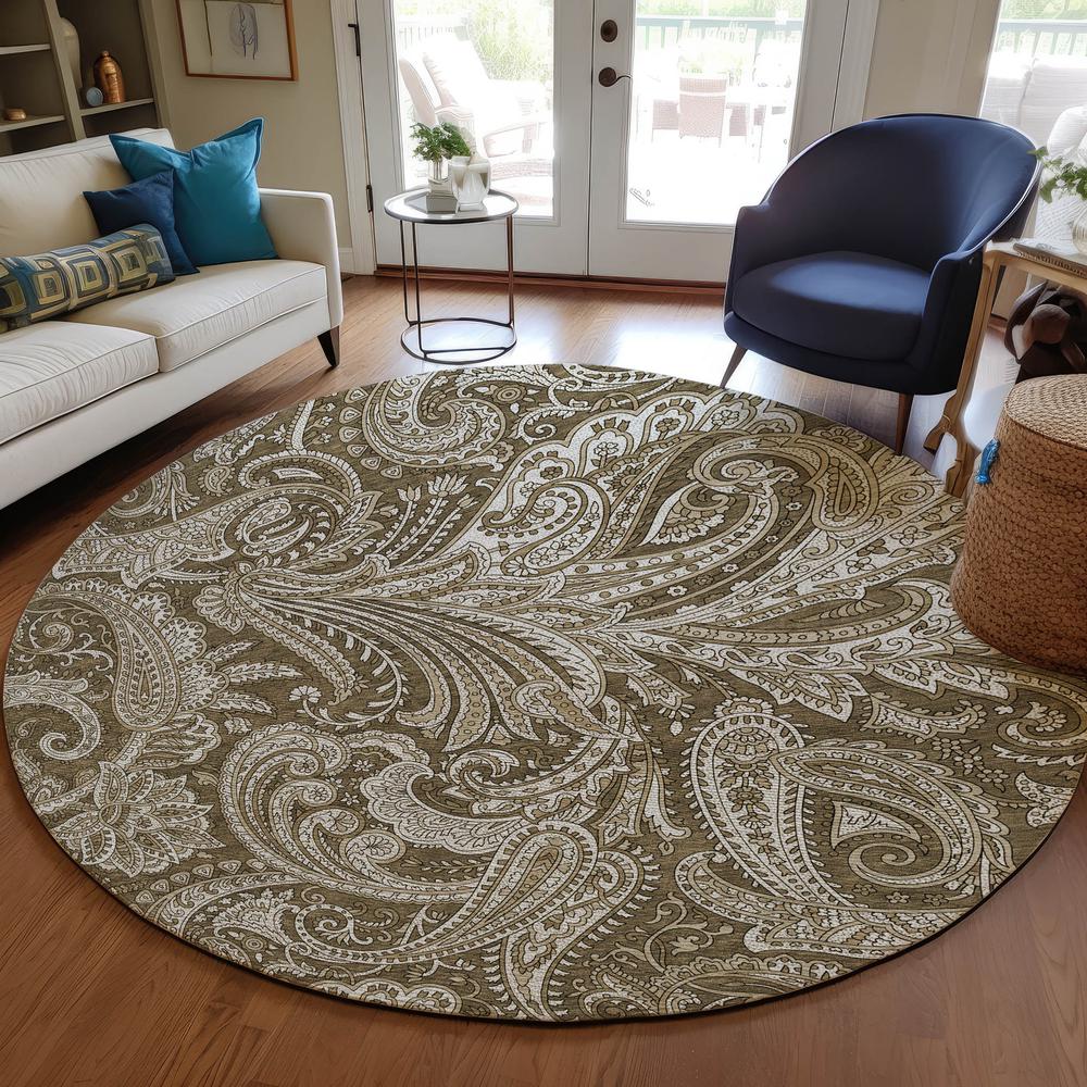 Chantille ACN654 Brown 8' x 8' Rug. Picture 6