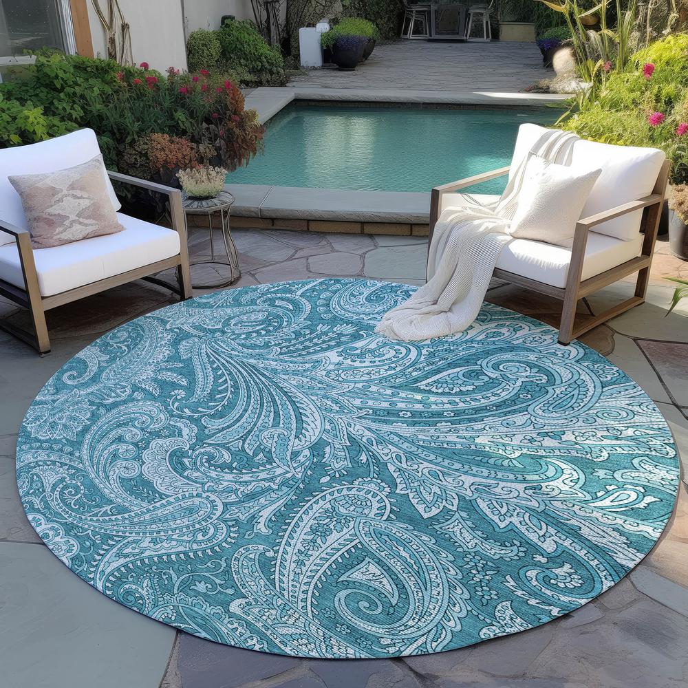 Chantille ACN654 Teal 8' x 8' Rug. Picture 7