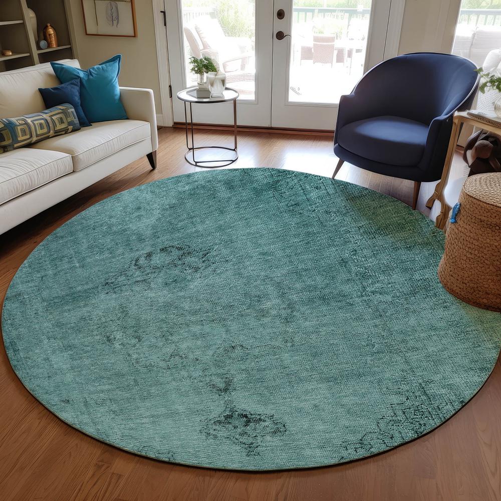 Chantille ACN658 Teal 8' x 8' Rug. Picture 6
