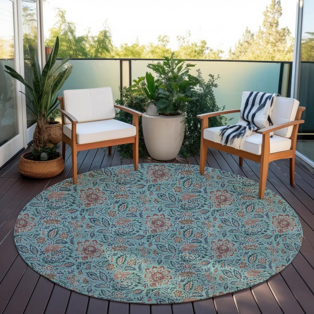Chantille ACN660 Teal 8' x 8' Rug. Picture 7