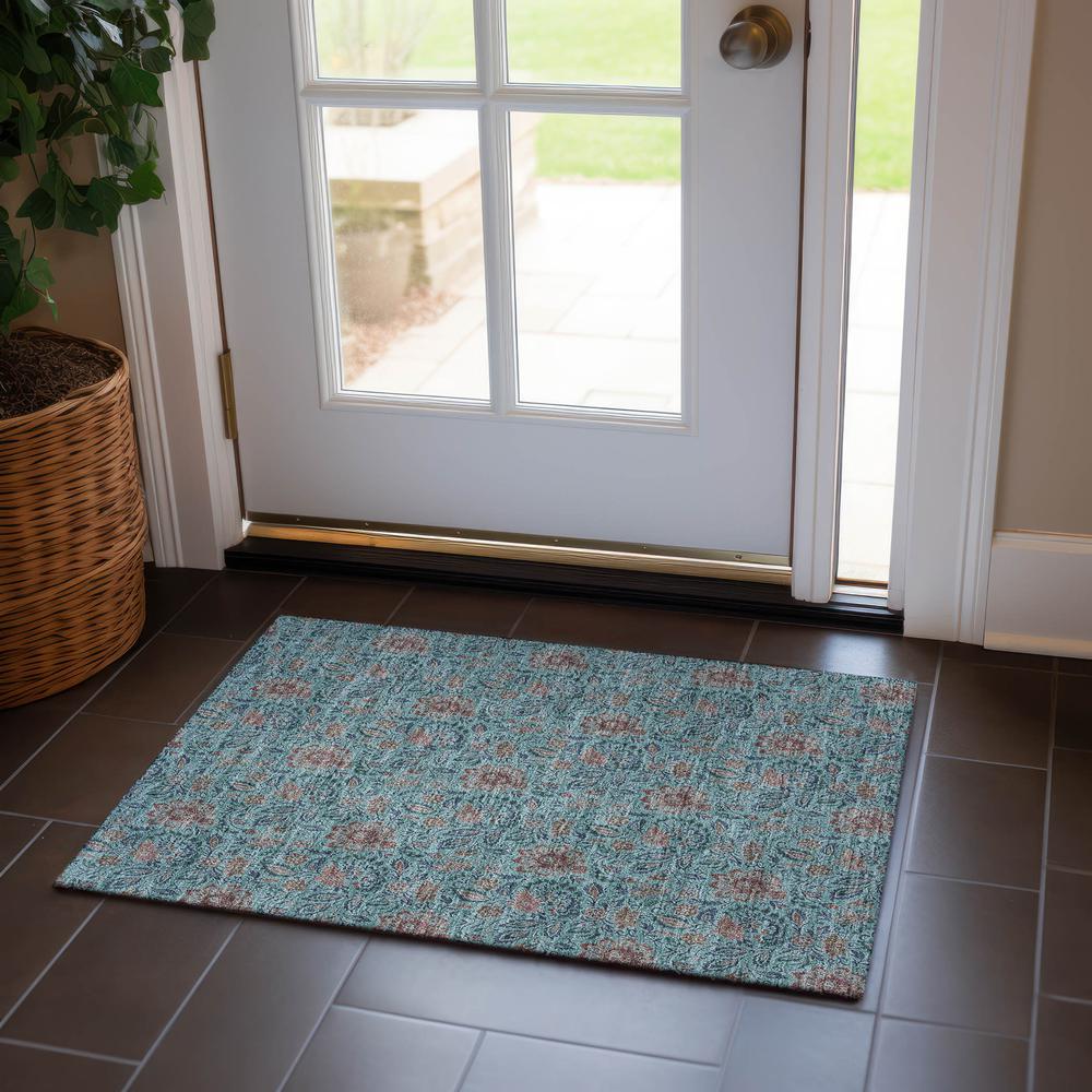 Chantille ACN660 Teal 1'8" x 2'6" Rug. Picture 6