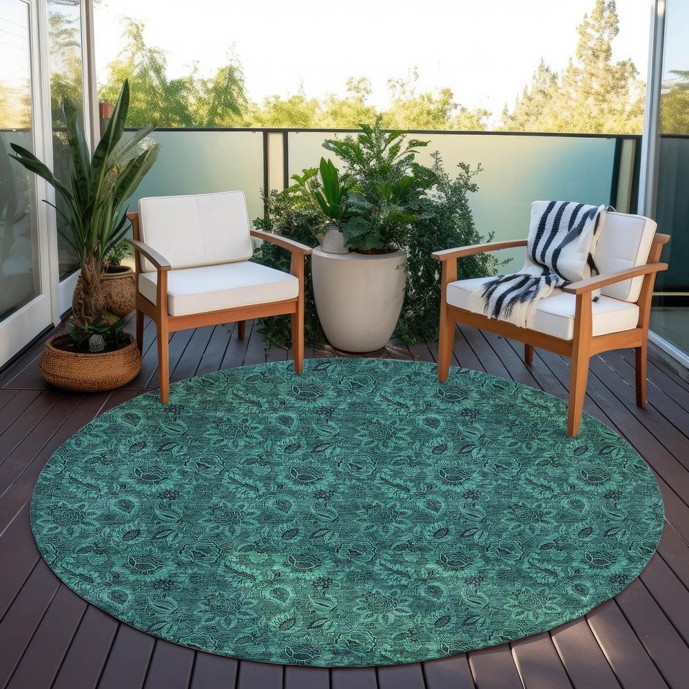 Chantille ACN661 Teal 8' x 8' Rug. Picture 7