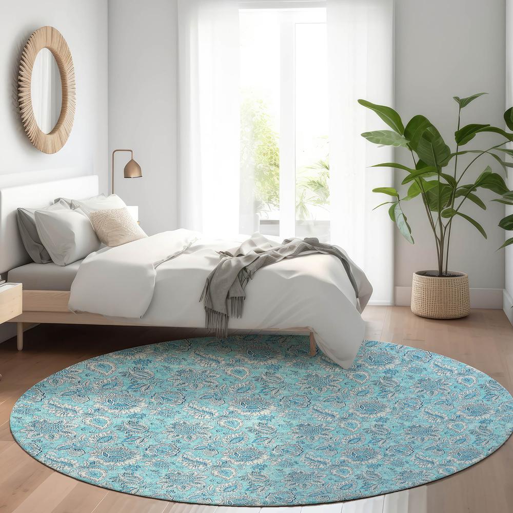 Chantille ACN662 Teal 8' x 8' Rug. Picture 6