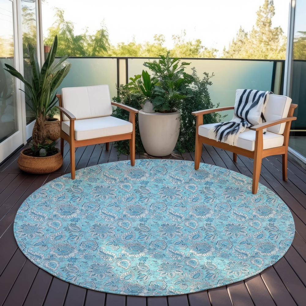 Chantille ACN662 Teal 8' x 8' Rug. Picture 7