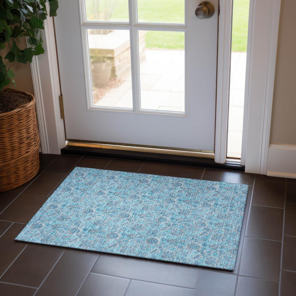 Chantille ACN662 Teal 1'8" x 2'6" Rug. Picture 6