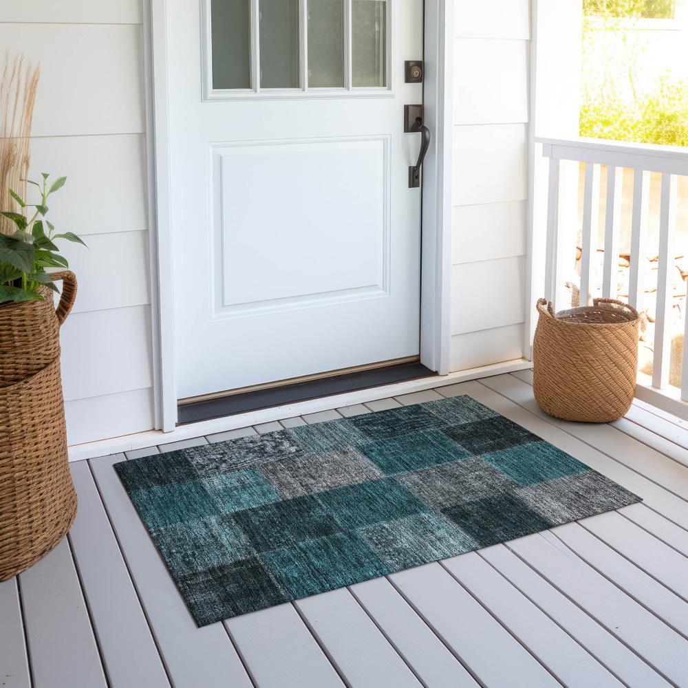 Chantille ACN663 Teal 1'8" x 2'6" Rug. Picture 7