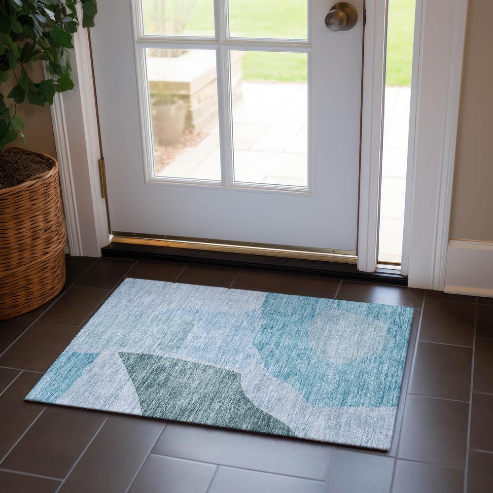 Chantille ACN665 Teal 1'8" x 2'6" Rug. Picture 7