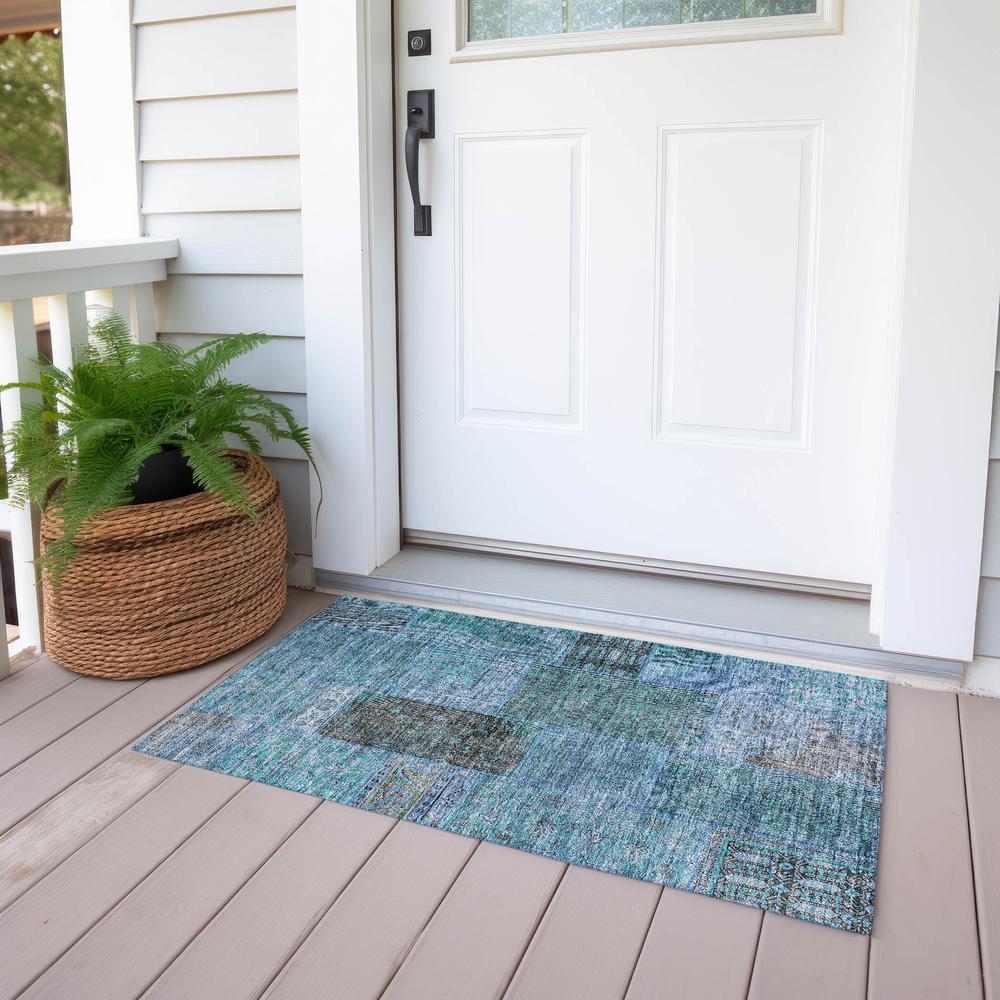 Chantille ACN669 Teal 1'8" x 2'6" Rug. Picture 7