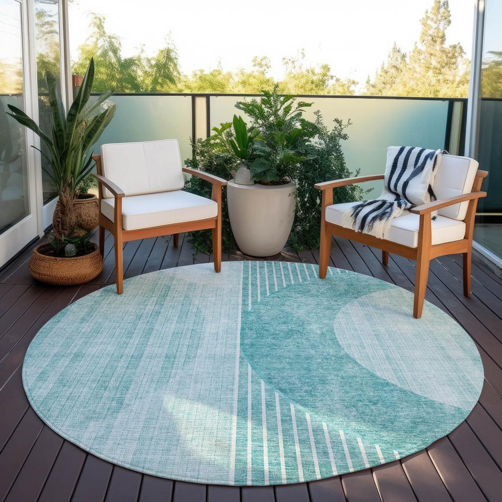 Chantille ACN676 Teal 8' x 8' Rug. Picture 7