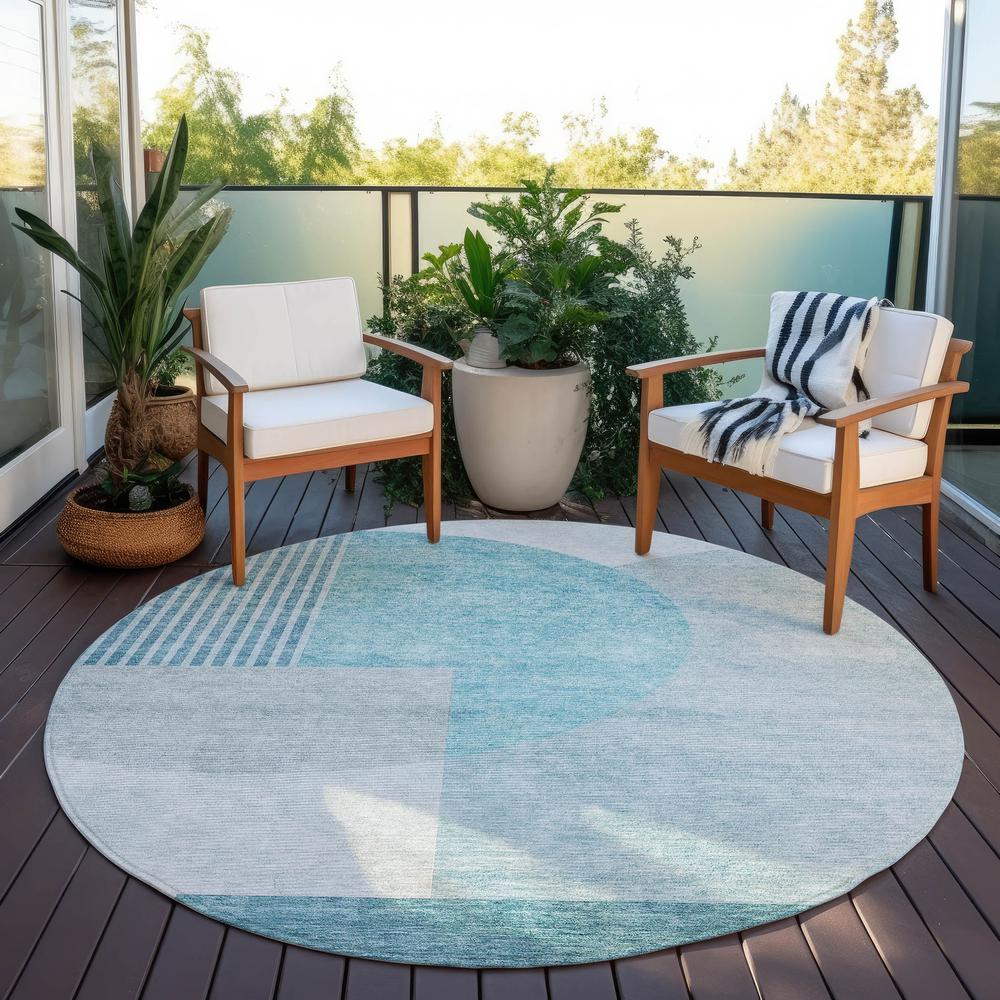 Chantille ACN678 Teal 8' x 8' Rug. Picture 8