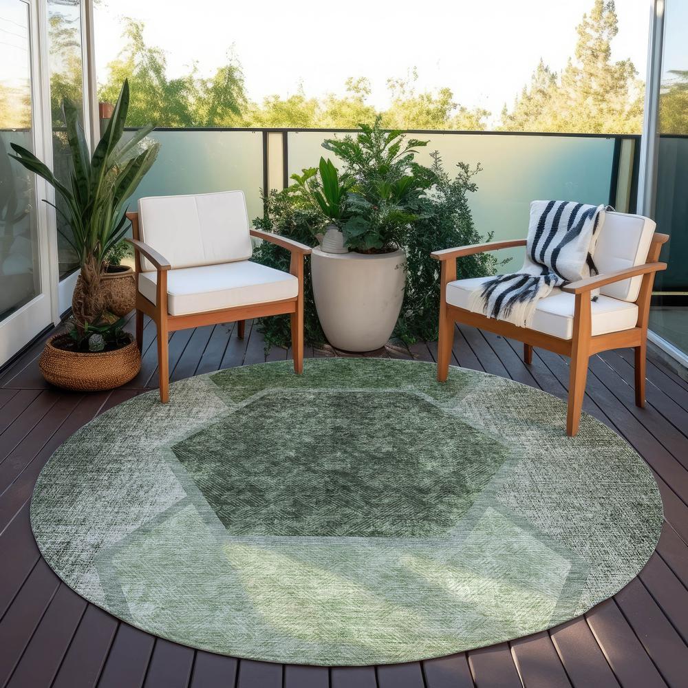 Chantille ACN679 Green 8' x 8' Rug. Picture 7