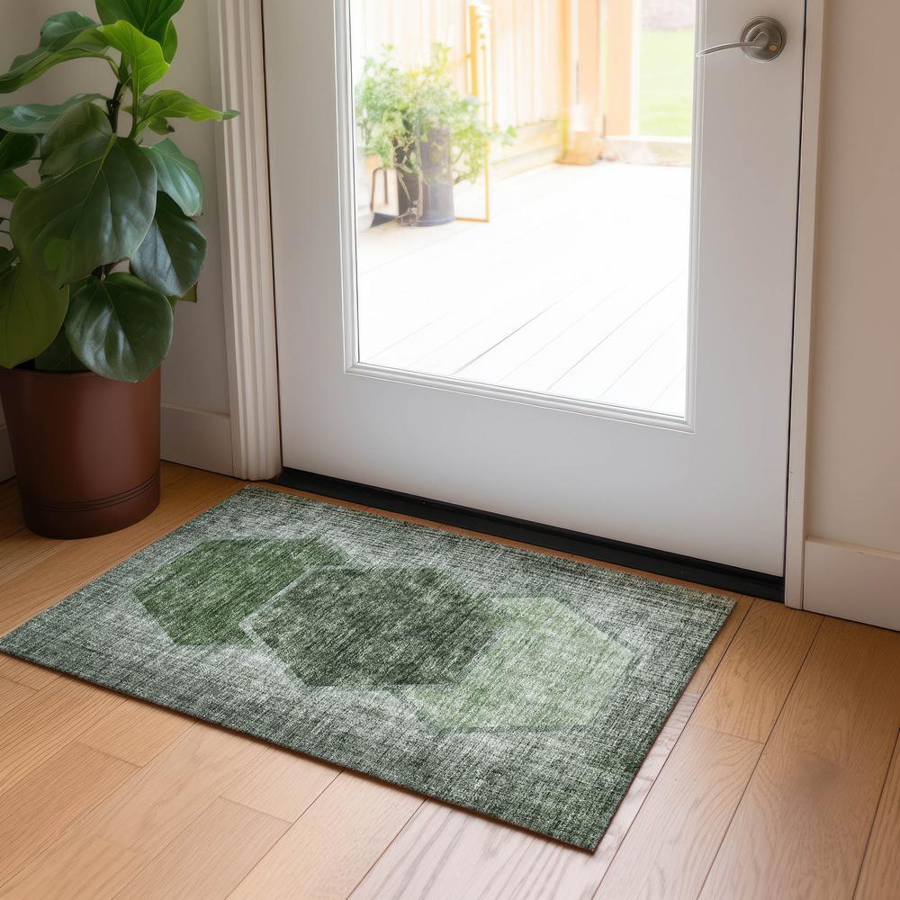 Chantille ACN679 Green 1'8" x 2'6" Rug. Picture 6