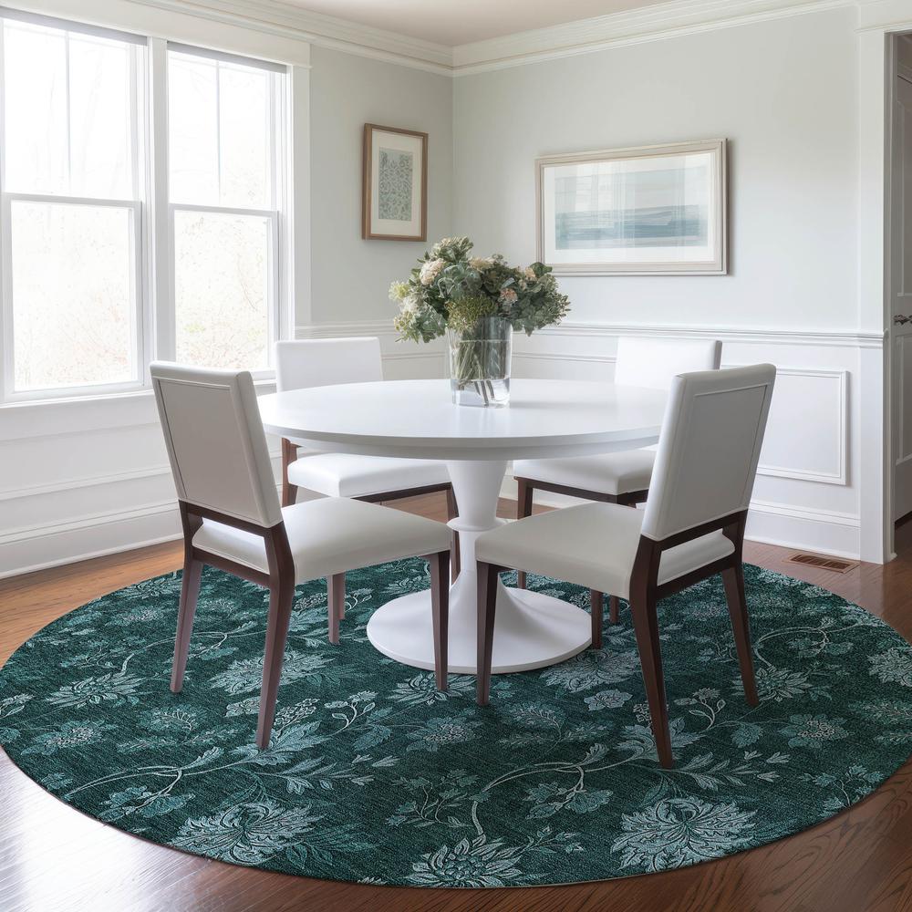 Chantille ACN680 Teal 8' x 8' Rug. Picture 7