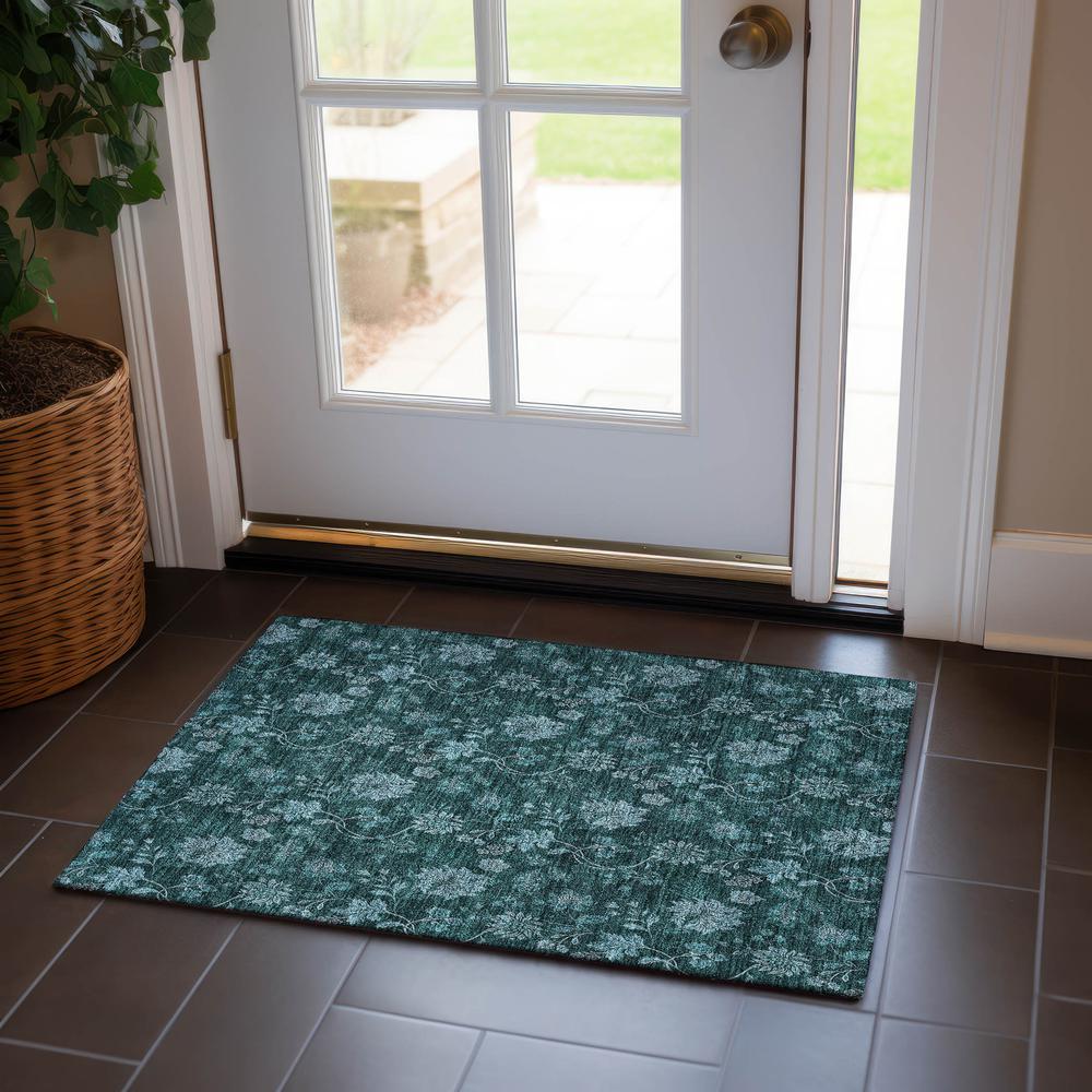 Chantille ACN680 Teal 1'8" x 2'6" Rug. Picture 6