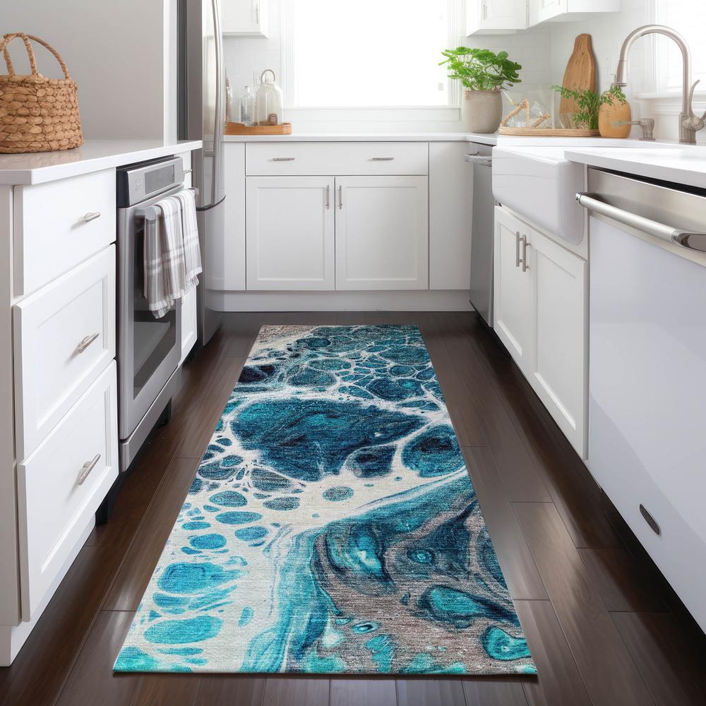 Chantille ACN682 Teal 2'3" x 7'6" Rug. Picture 6