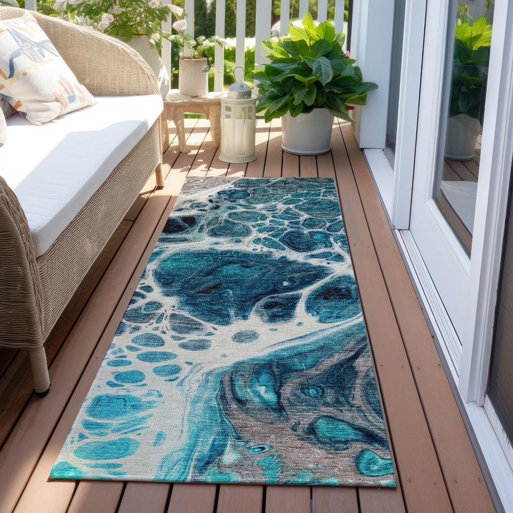 Chantille ACN682 Teal 2'3" x 7'6" Rug. Picture 7