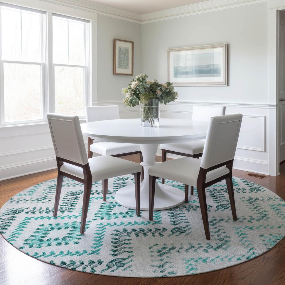 Chantille ACN684 Teal 8' x 8' Rug. Picture 6