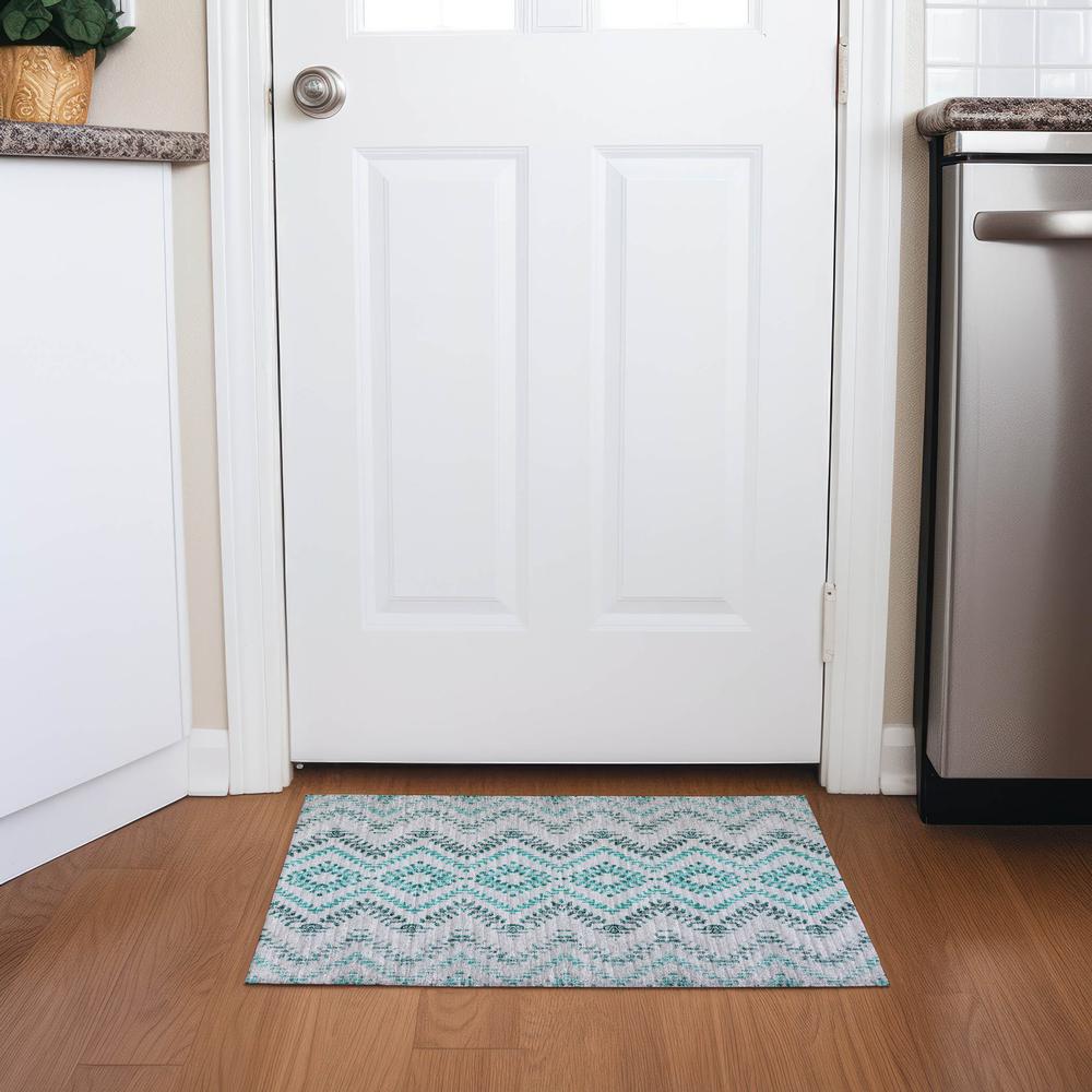 Chantille ACN684 Teal 1'8" x 2'6" Rug. Picture 6