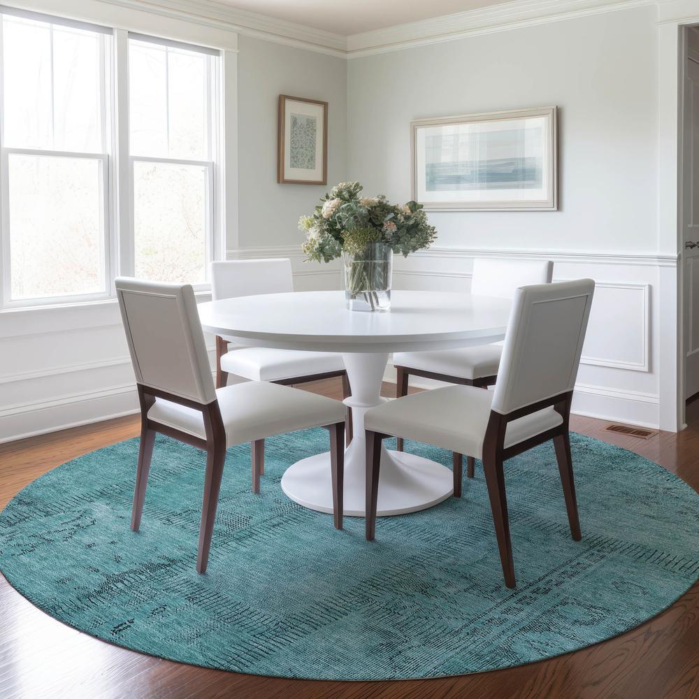 Chantille ACN685 Teal 8' x 8' Rug. Picture 6