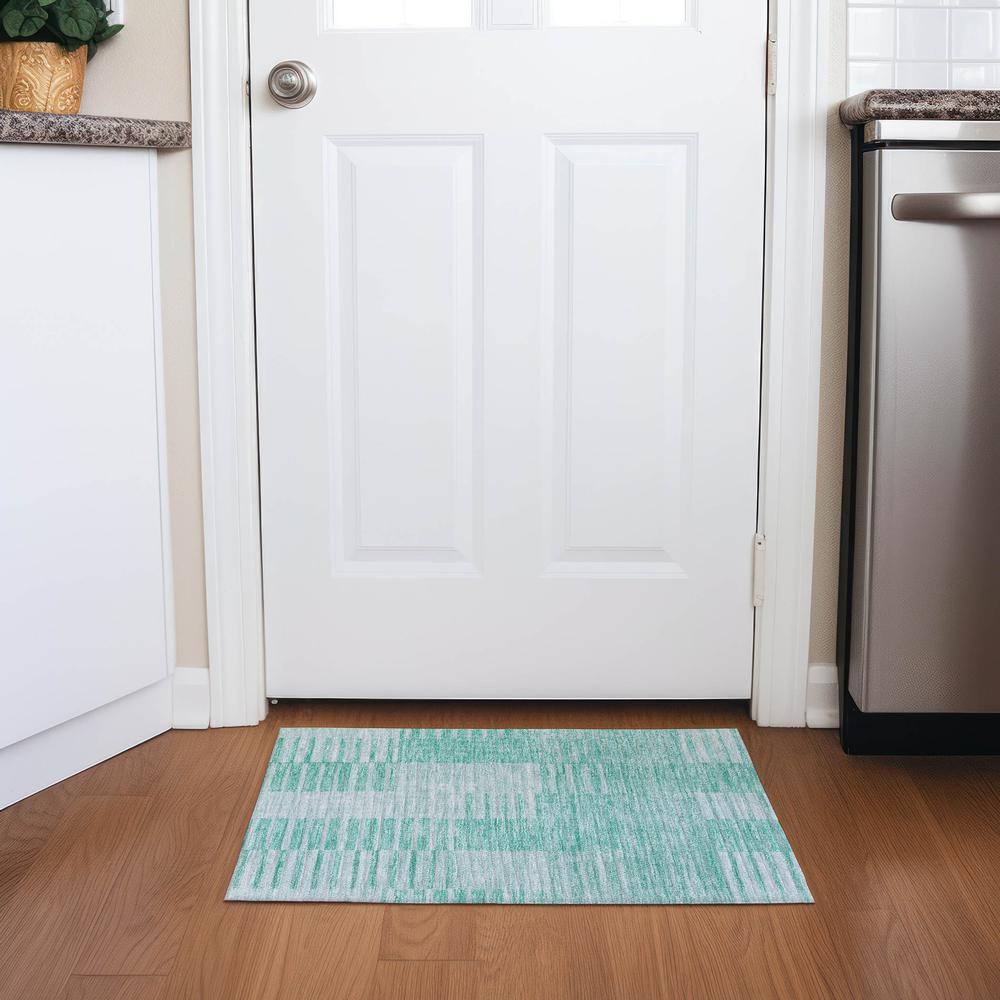 Chantille ACN686 Teal 1'8" x 2'6" Rug. Picture 6