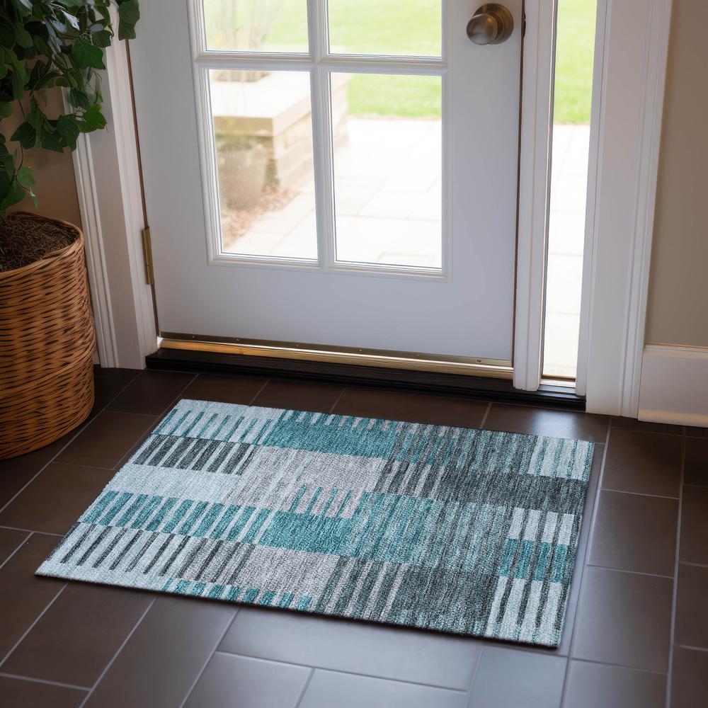 Chantille ACN687 Teal 1'8" x 2'6" Rug. Picture 6