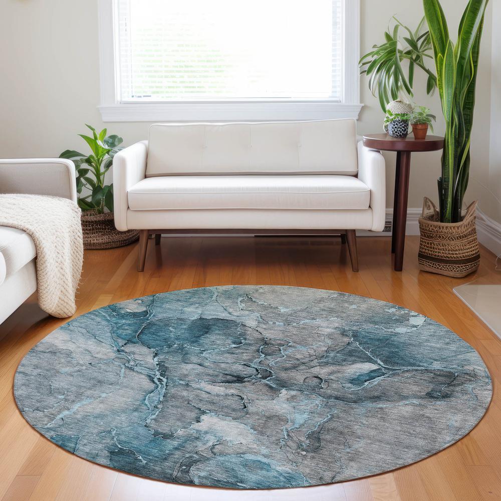 Chantille ACN689 Teal 8' x 8' Rug. Picture 6