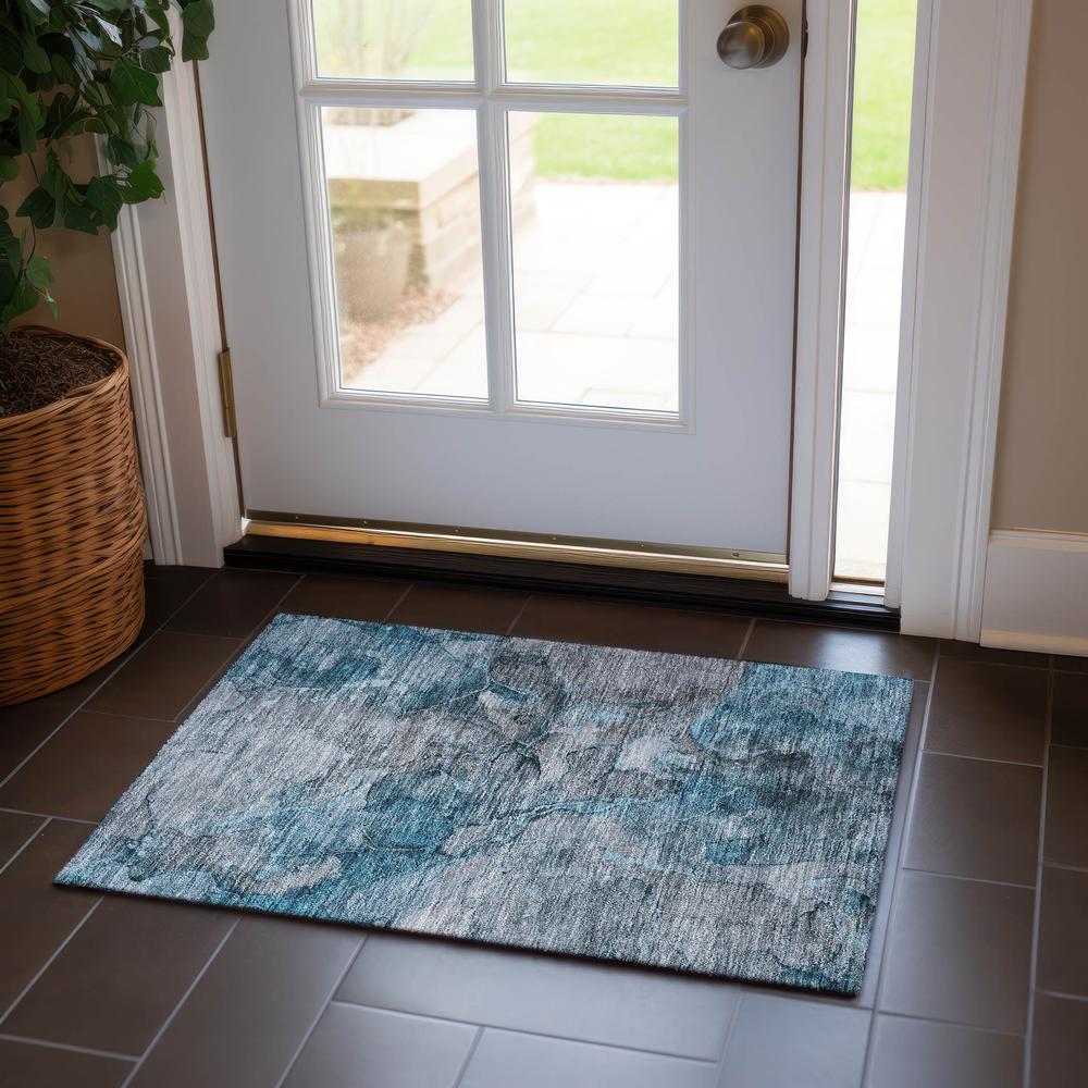 Chantille ACN689 Teal 1'8" x 2'6" Rug. Picture 6