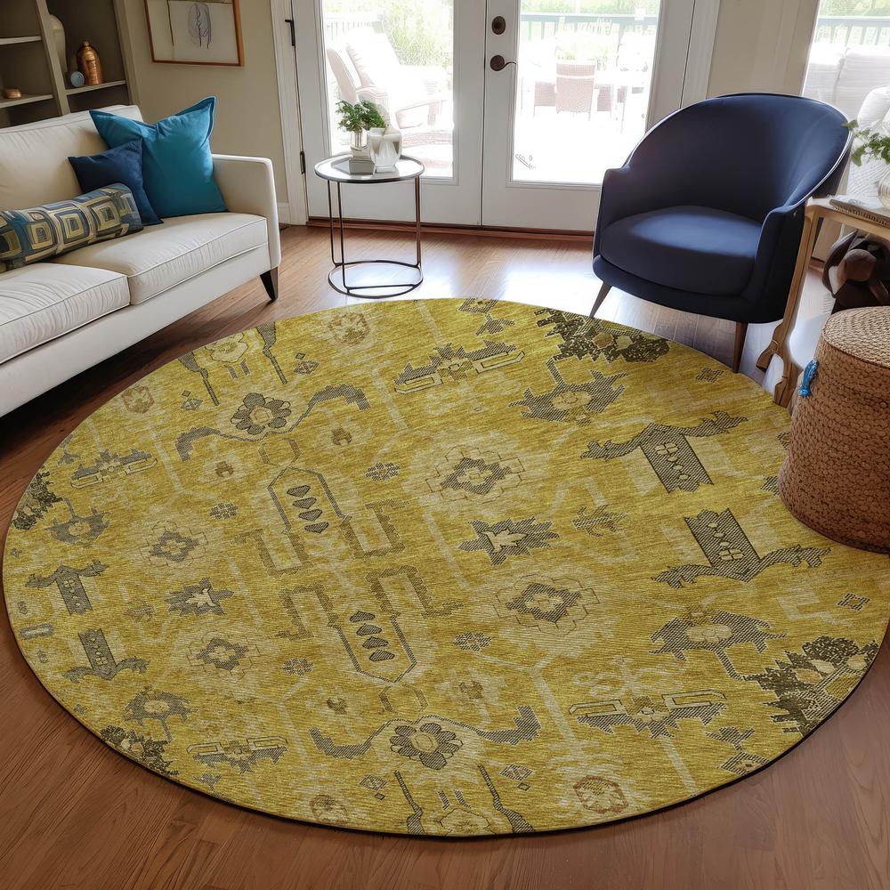 Chantille ACN697 Gold 8' x 8' Rug. Picture 6