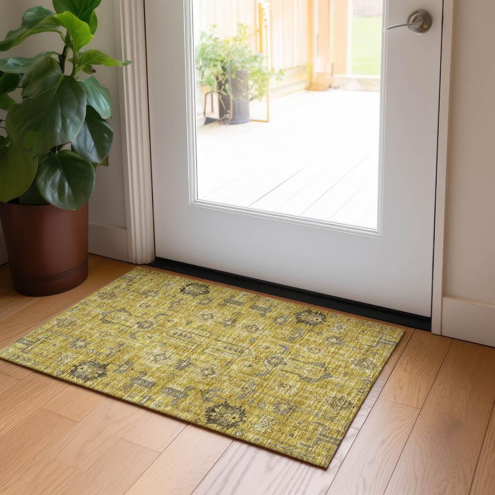 Chantille ACN697 Gold 1'8" x 2'6" Rug. Picture 6