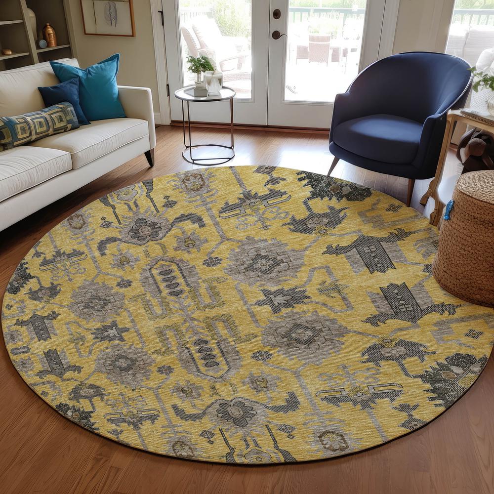 Chantille ACN697 Gold 8' x 8' Rug. Picture 7