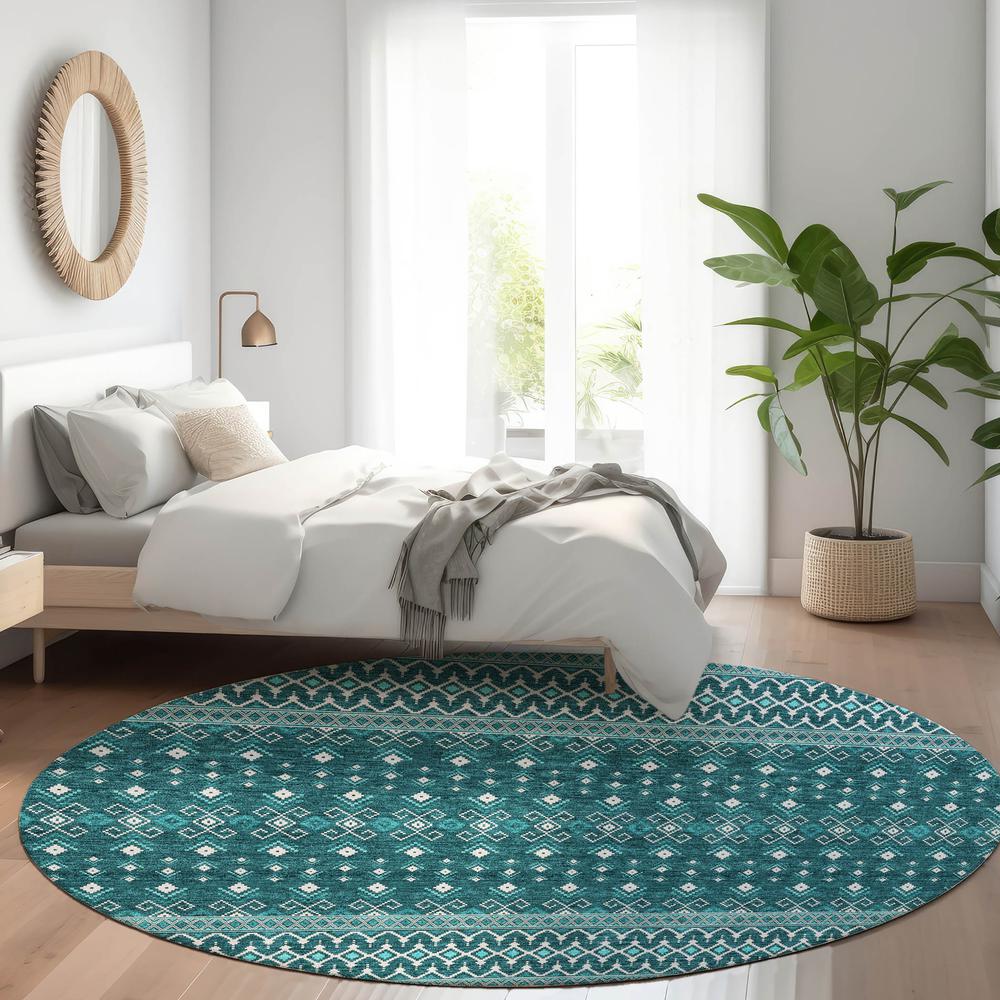 Chantille ACN708 Teal 8' x 8' Rug. Picture 6