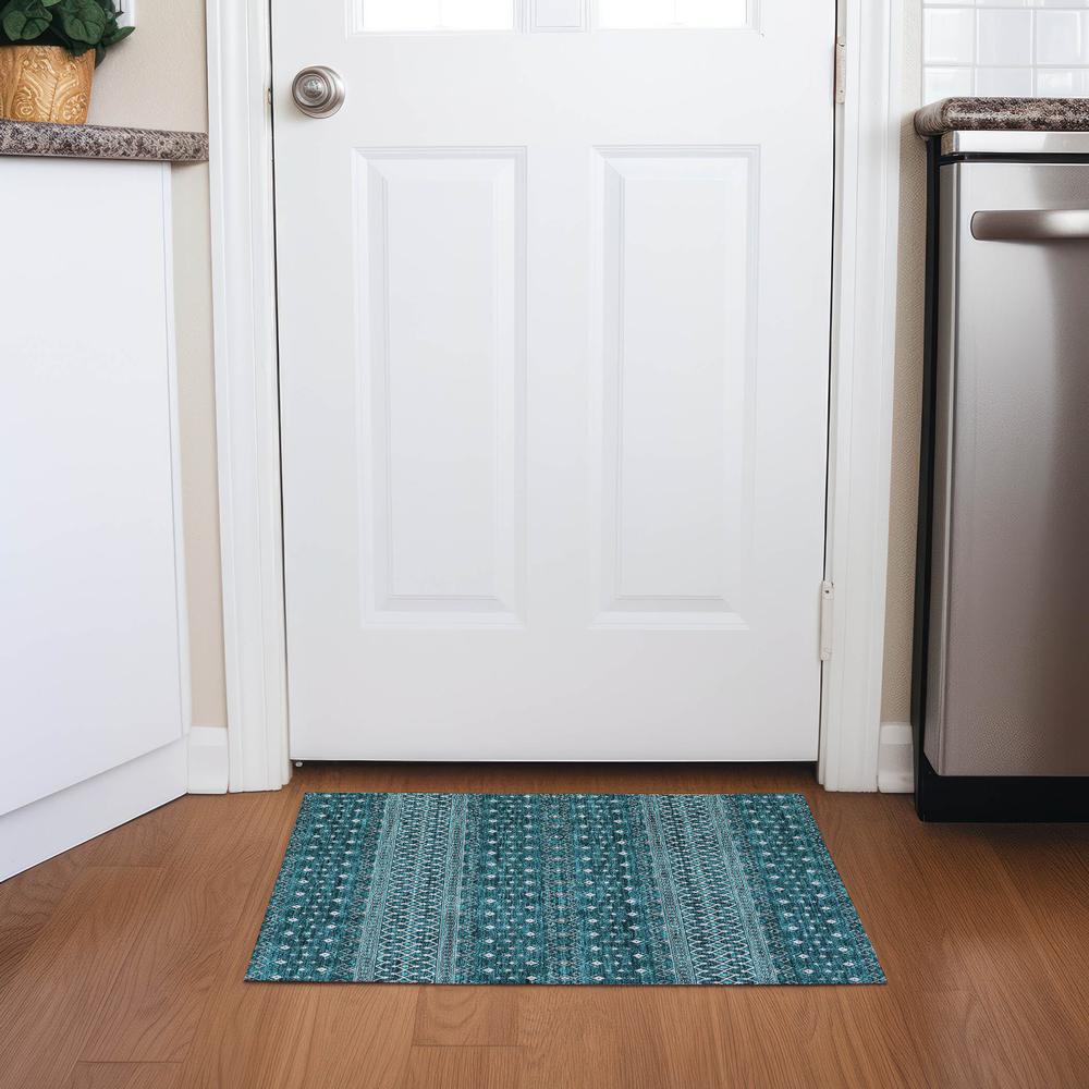 Chantille ACN708 Teal 1'8" x 2'6" Rug. Picture 6