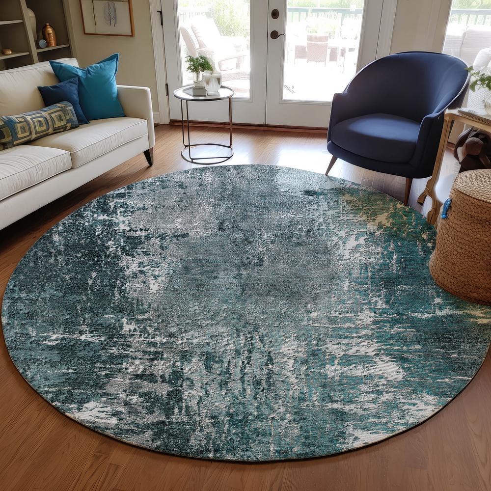 Chantille ACN718 Teal 8' x 8' Rug. Picture 6