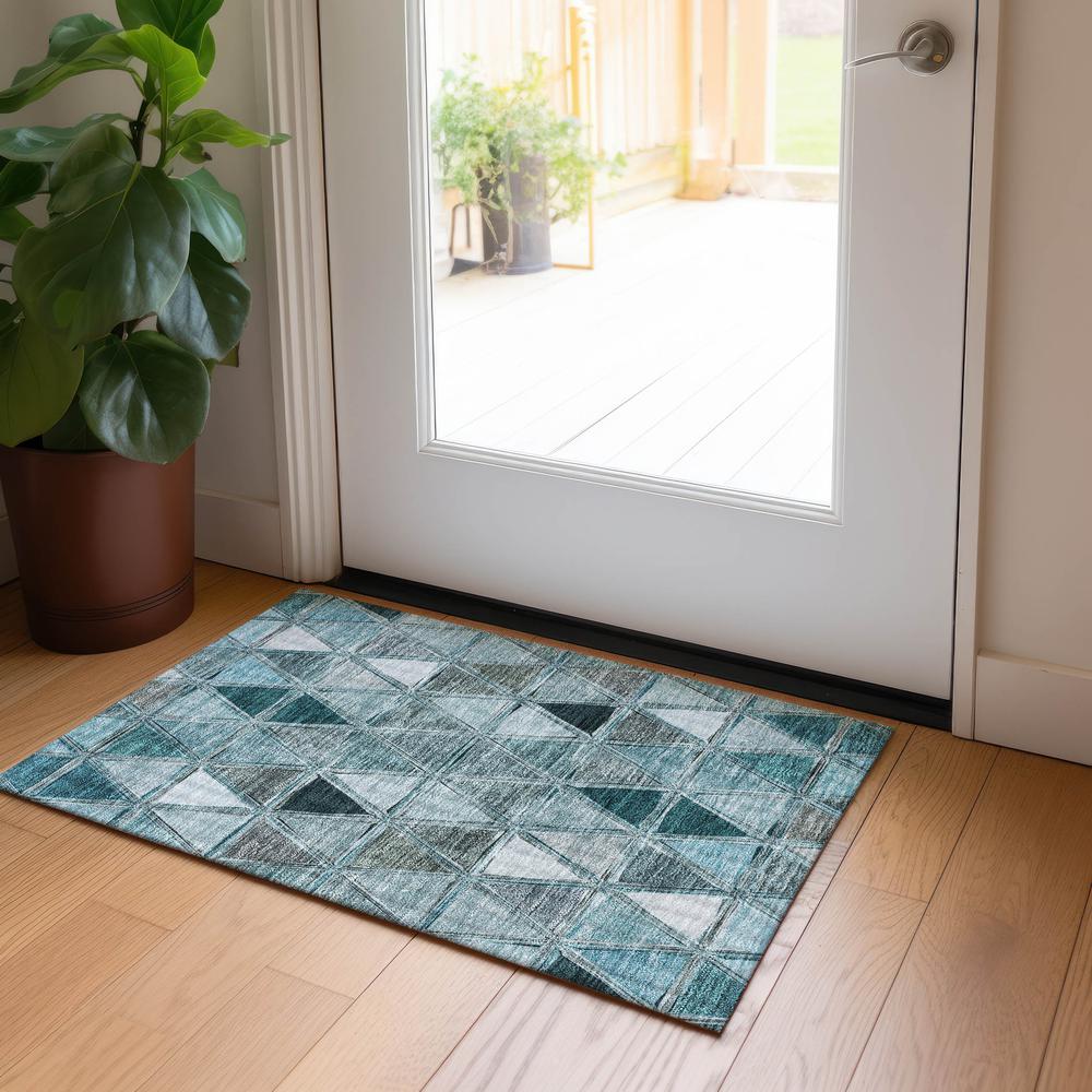 Chantille ACN722 Teal 1'8" x 2'6" Rug. Picture 6