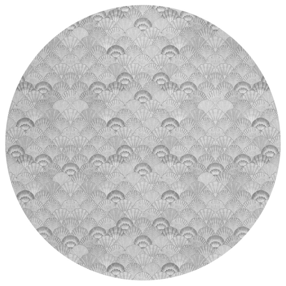 Indoor/Outdoor Surfside ASR32 Gray Washable 8' x 8' Round Rug. Picture 1